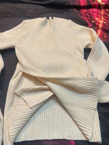 Ribbed Wrap Top - Long Sleeve
