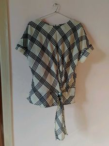 Chic Plaid Tie-Front Top