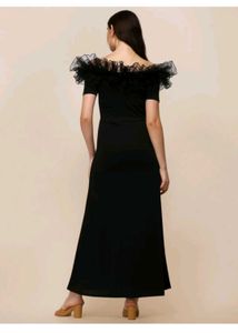 Chic Black Off-Shoulder Ruffle Dress