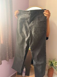 H&amp;M Grey Wash Wide Leg Jeans