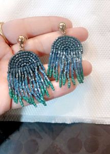 Dual Shade Sequence Work Hanging Earings