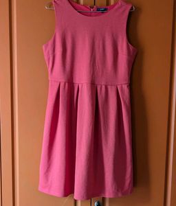 Pink Coral Sleeveless Skater Dress (Large)