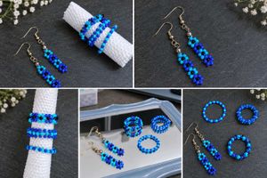 Boho Beaded Flower Earrings & Rings