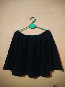 Black Off Shoulder Crop Top