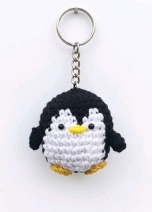 Crocheted Penguin Keychain