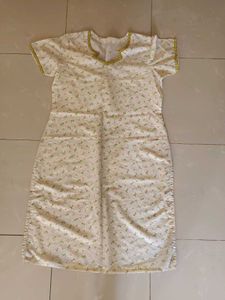 Unused Floral Print Cotton Kurta