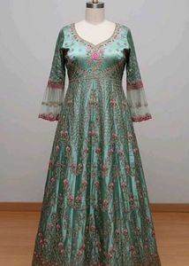 Pakistani Embroidery Gown XL Size 3pc