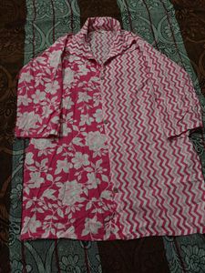 Pink Floral & Zigzag Button-Down Shirt
