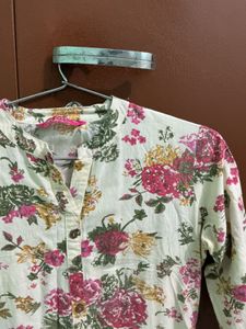 Floral Print Kurta set with leggings