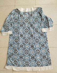 Blue Print Cotton Kurta soft material