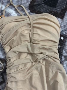 Ruched Strapless Bodycon Dress