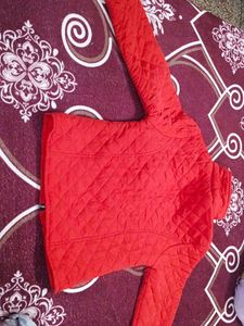 Red Quilted Jacket With 🎁Freebie
