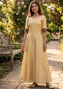 Elegant Beige Anarkali Kurta