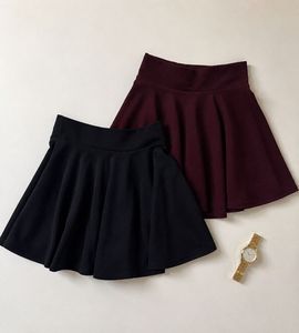 Pack of 2 Flared Skirts (Black & Burgundy)
