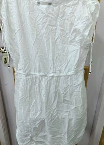 Flowy White V-Neck Tunic dress