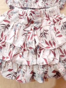 Floral Ruffle Skirt &amp; Crop Top Set