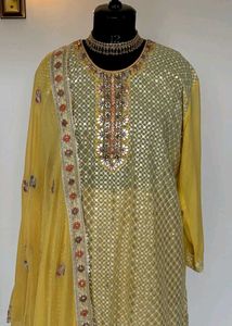 Elegant Yellow Lehenga Choli with Dupatta