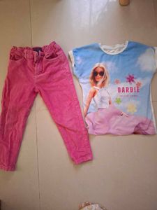 Barbie T-Shirt & Pink Pants Set