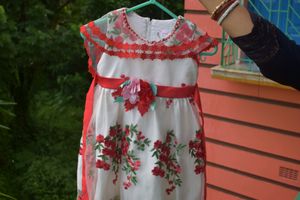 Baby girl Red White frock