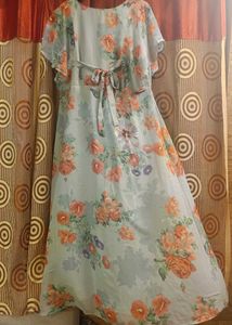 Light Blue Floral Maxi Dress
