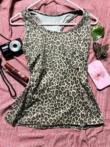 Leopard Print Racerback Tank Top