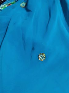 Beautiful Sky Blue Colour Saree