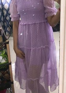 Lavender Tiered Midi Dress