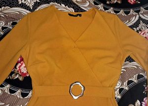 Mustard Belted Blouse
