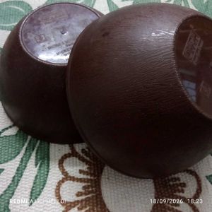 Set of 2 Brown Plastic Bowls