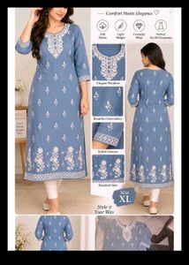 Elegant Blue Embroidered Kurta