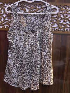 Sleeveless Floral Sequin Print Top