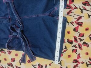 Denim Romper with Colorful Buttons