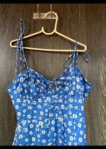 Blue Floral Midi Dress