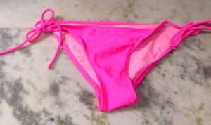 Hot Pink Tie-Side Bikini Bottoms