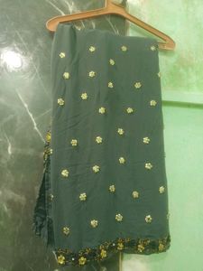 Beautiful 😍❤️ Gray Colour Saree With Rose Lace