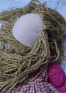 Cute Fabric Doll with Pink Dress