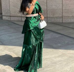 indo western saree along with blouse