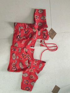WHITE AND RED COLOUR COMBO BLOUSE