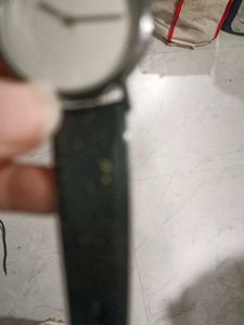 Classic Black Leather Strap Watch