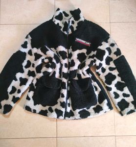 Cow Print Fleece Jacket🐄🤠🩰📦🪞🍂