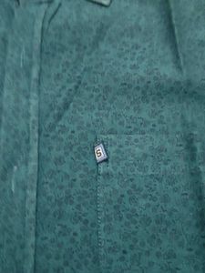 Men's Stylish Teal Printed Shirt