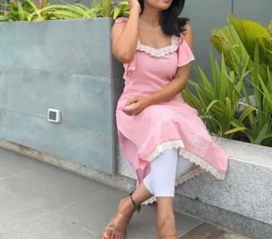 Sleeveless Pink Long Kurti 🩷
