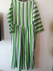 Green &amp; White Striped Kaftan