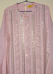 Elegant Pink Sequin Kurta