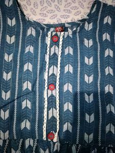 Stylish Teal Printed Kurta