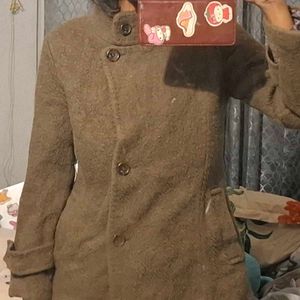 brown peacoat