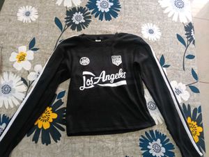 Black Los Angeles Graphic Long Sleeve Top