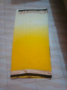 Simple Yellow Saree No Blouse