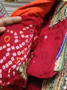 Designer Red Bandhani dupatta