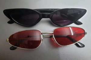 Set of 3 - Stylish Sunglasses - Red &amp; Black